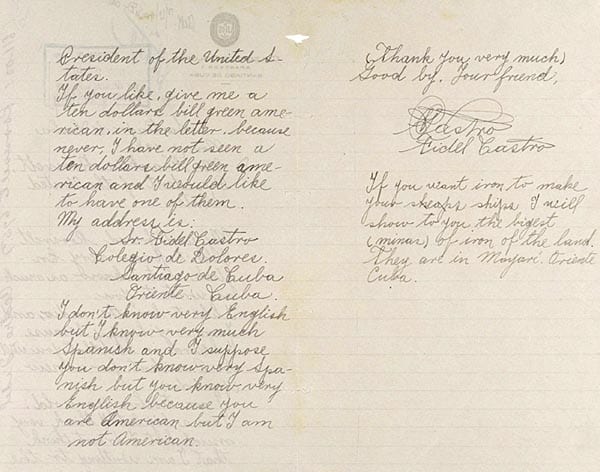 letter from Castro to FDR