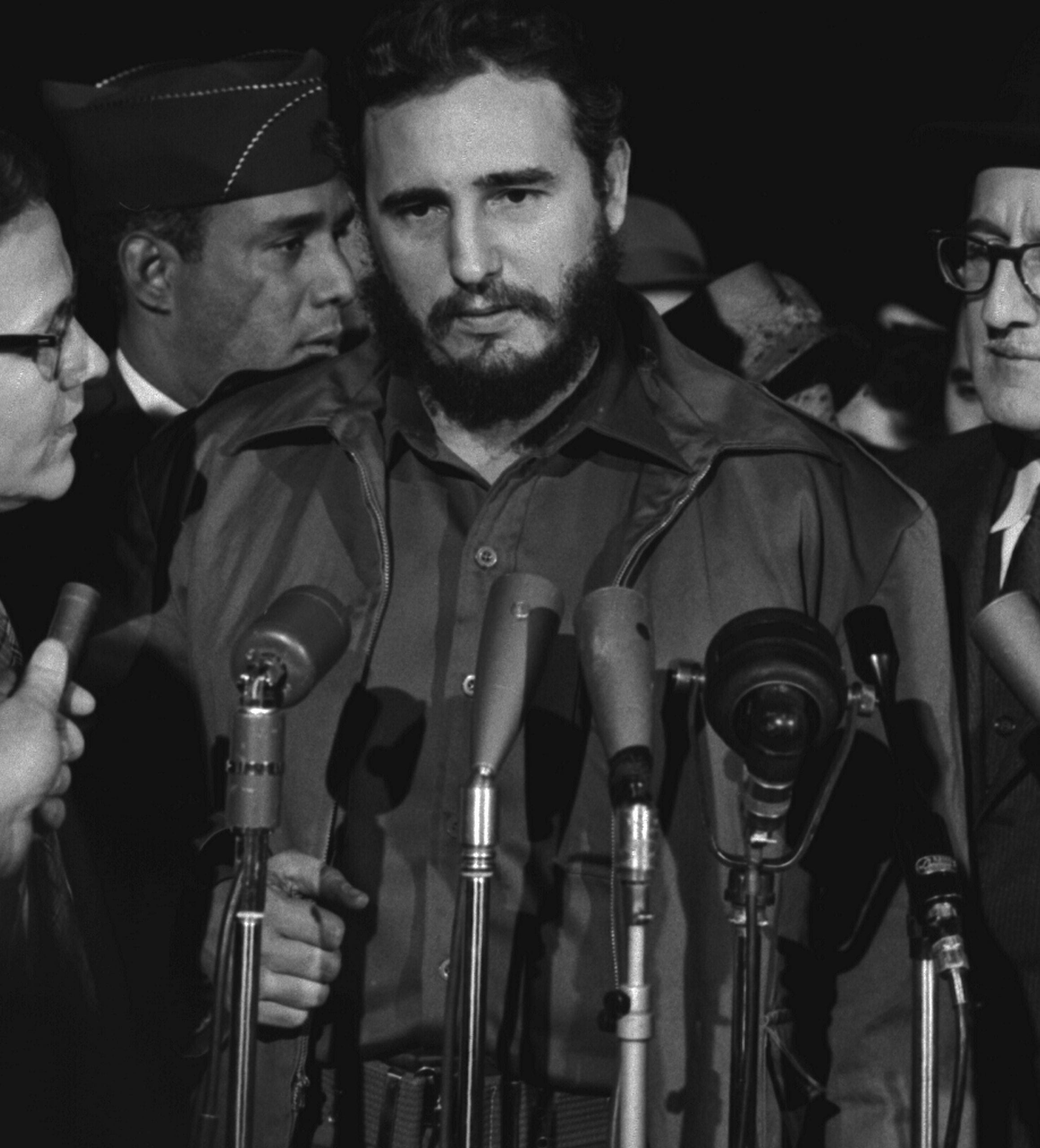 Fidel Castro arrives at Military Air Transport Service terminal at National Airport