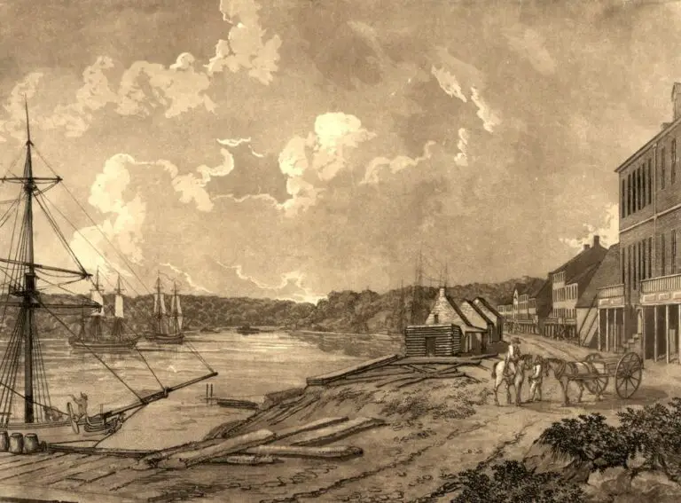 waterfront view of Georgetown in the 1790s