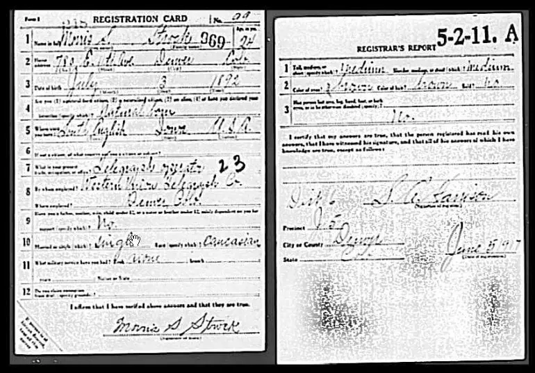 Morris S. Strock World War I Registration Card