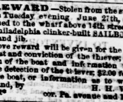 reward for stolen sailboat