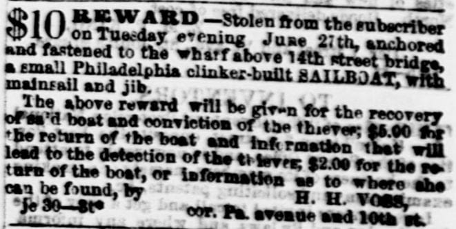 reward for stolen sailboat