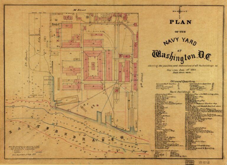 Plan of the Navy Yard at Washington, D.C. : showing the position and dimensions of all the buildings as they were June 1st 1881.