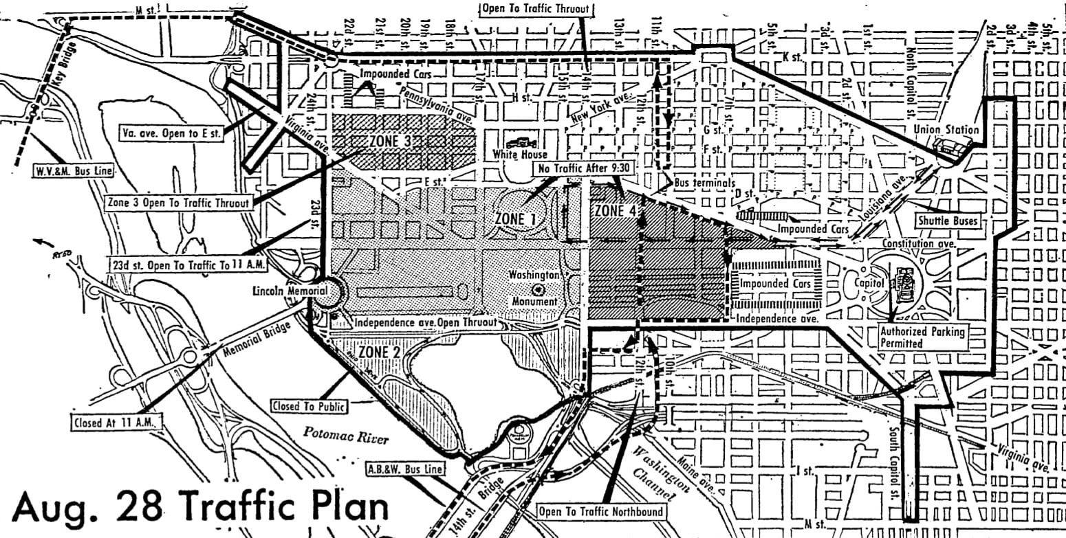 March on Washington traffic map (1963)