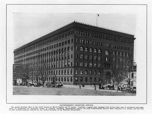 1906 photo of the Government Printing Office