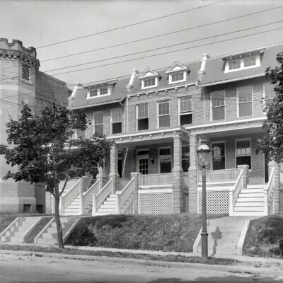 Washington, D.C., circa 1920. "551-53-55 Randolph St. N.W." We'll take the one next to the castle. National Photo Company glass negative.