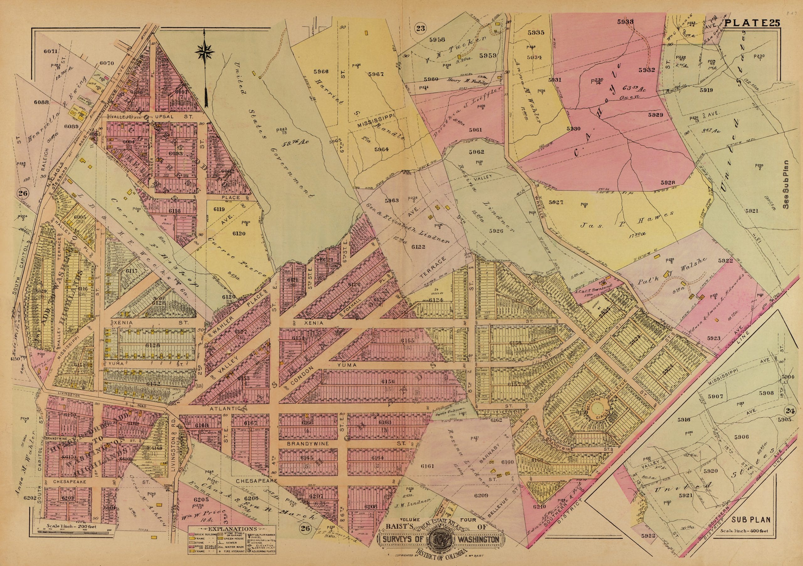 1921 Baist real estate atlas of southeast D.C.