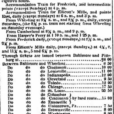 1854 train tickets