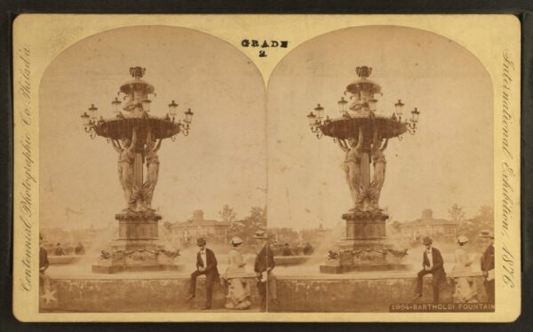 Bartholdi Fountain 1876, Centennial Photographic Co., Robert N. Dennis Collection of Stereoscopic Views via Wikipedia
