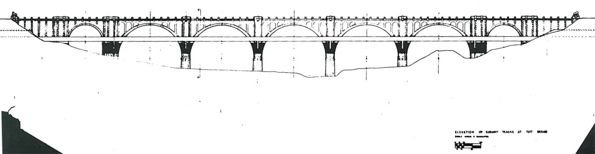 Elevation of Subway Tracks at Taft Bridge