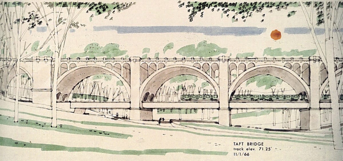 Metro's Taft Bridge plan- color, November 1966