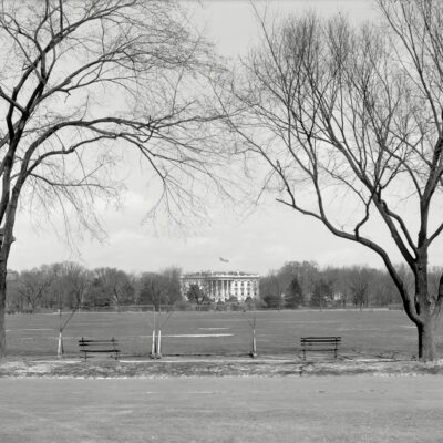 Washington circa 1910. "Glimpse of White House from Monument Green." 8x10 inch glass negative, Detroit Publishing Company.