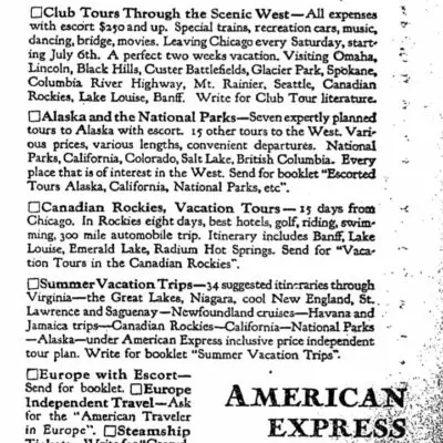American Express advertisement 1929