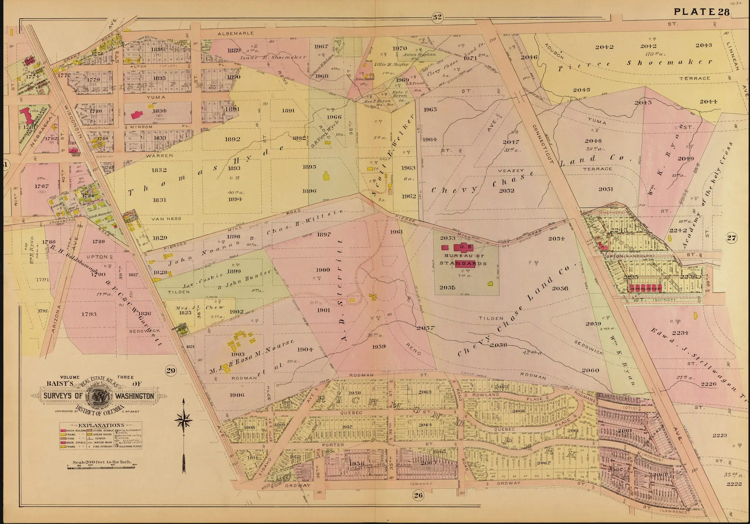 1907 Baist map of North Cleveland Park