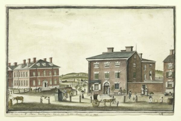 Le coin de F. Street Washington vis-à-vis nôtre maison été de 1817.