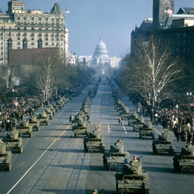 tanks rolling down Pennsylvania Ave. NW