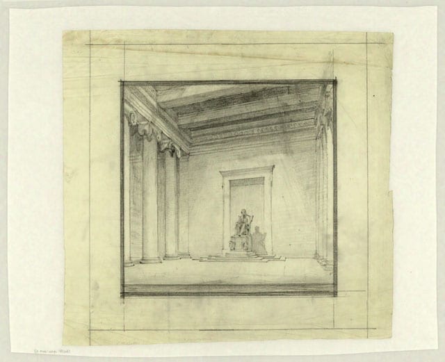 Henry Bacon sketch of the Lincoln Memorial