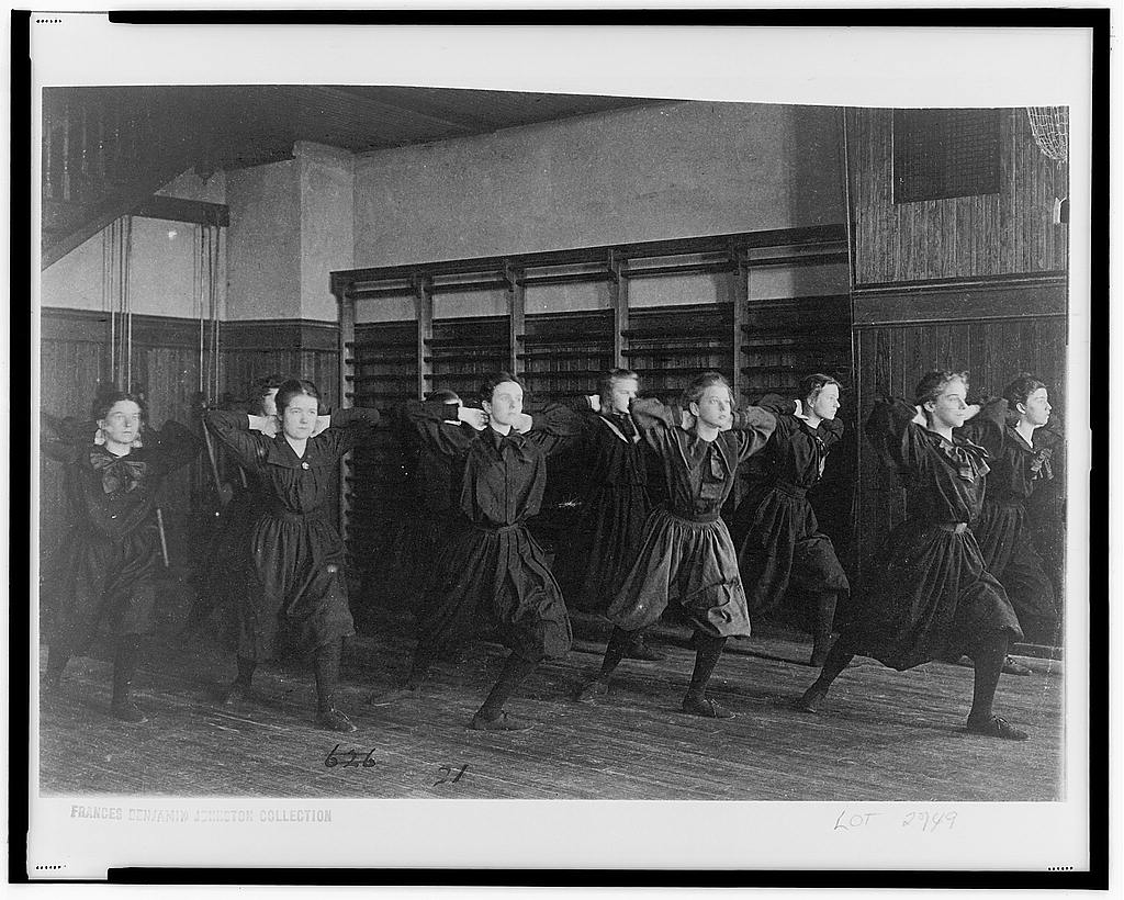 Women at Western High School exercising