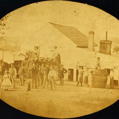 Mount Vernon Lager Beer Brewery and Pleasure Garden near the northeast corner of 4th and E Streets NE. (Juenemann Photograph Collection, HSW, ca. 1865-1870)