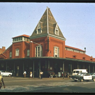 O Street Market on northwest corner of 7th and O Streets NW. (Emil A. Press Slide Collection, 1959)
