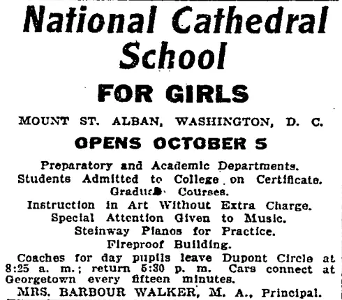 National Cathedral School advertisement