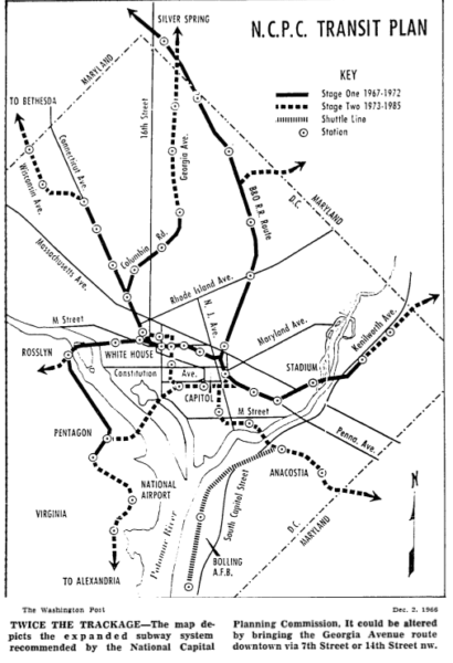 proposed Metro map in 1966
