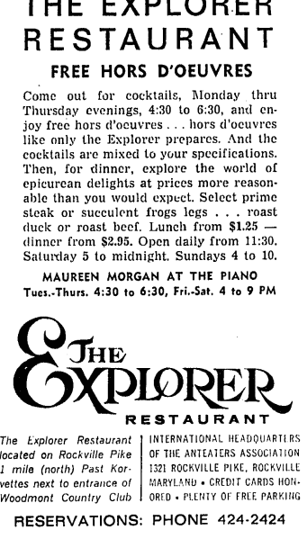 The Explorer Restaurant advertisement