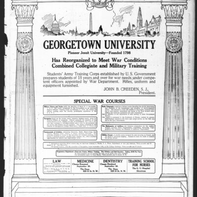 Georgetown University 1918 Advertisement