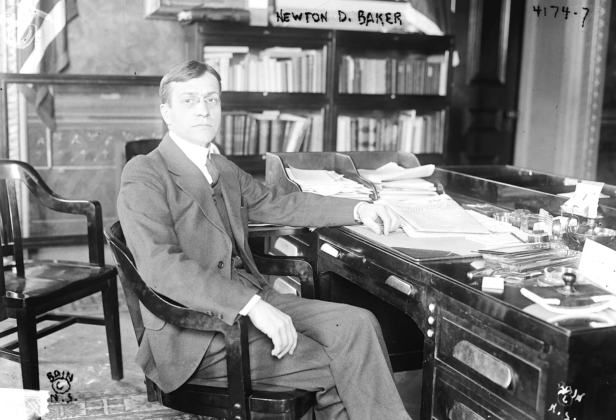 Secretary Baker at his desk