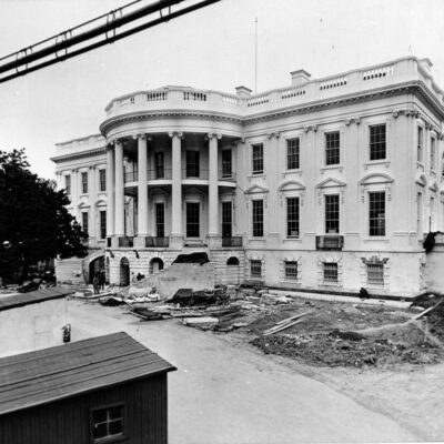 View of the South Portico of the White House - February 16th, 1952
