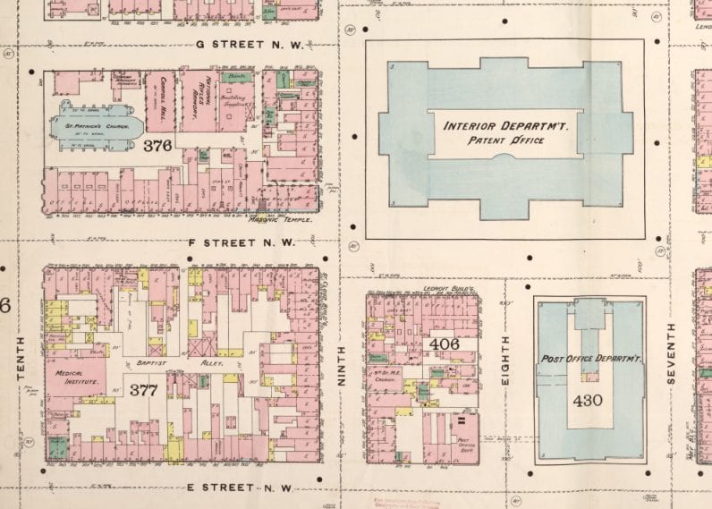 Intersection of 9th and F St. NW (1888)