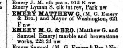 Matthew Emery in the 1871 city directory