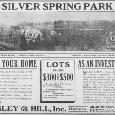 1907 advertisement for Silver Spring Park