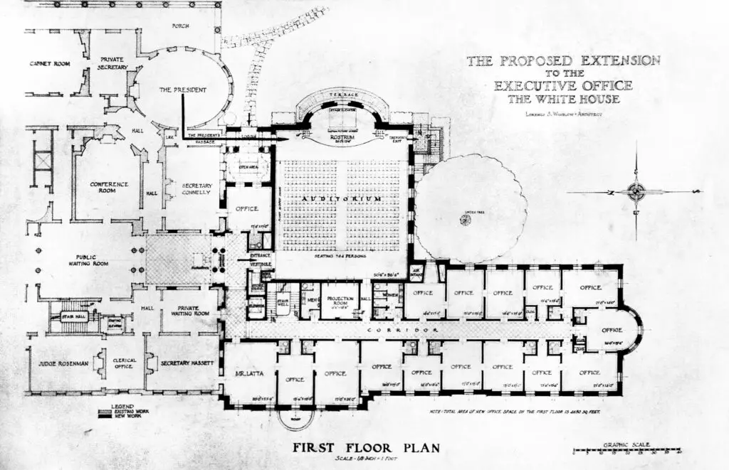 Truman's proposed West Wing expansion