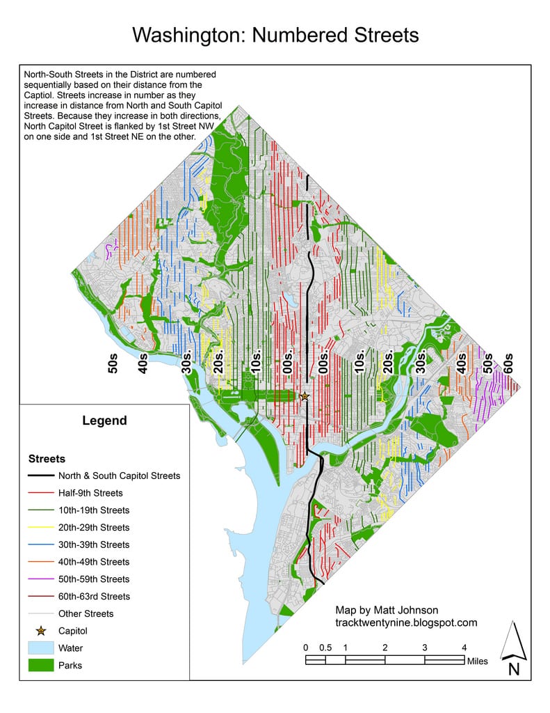 Numbered streets in DC