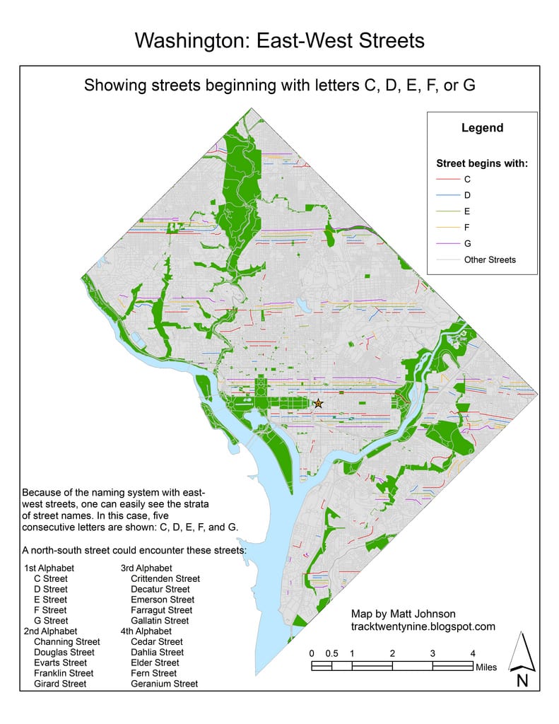 lettered streets in DC