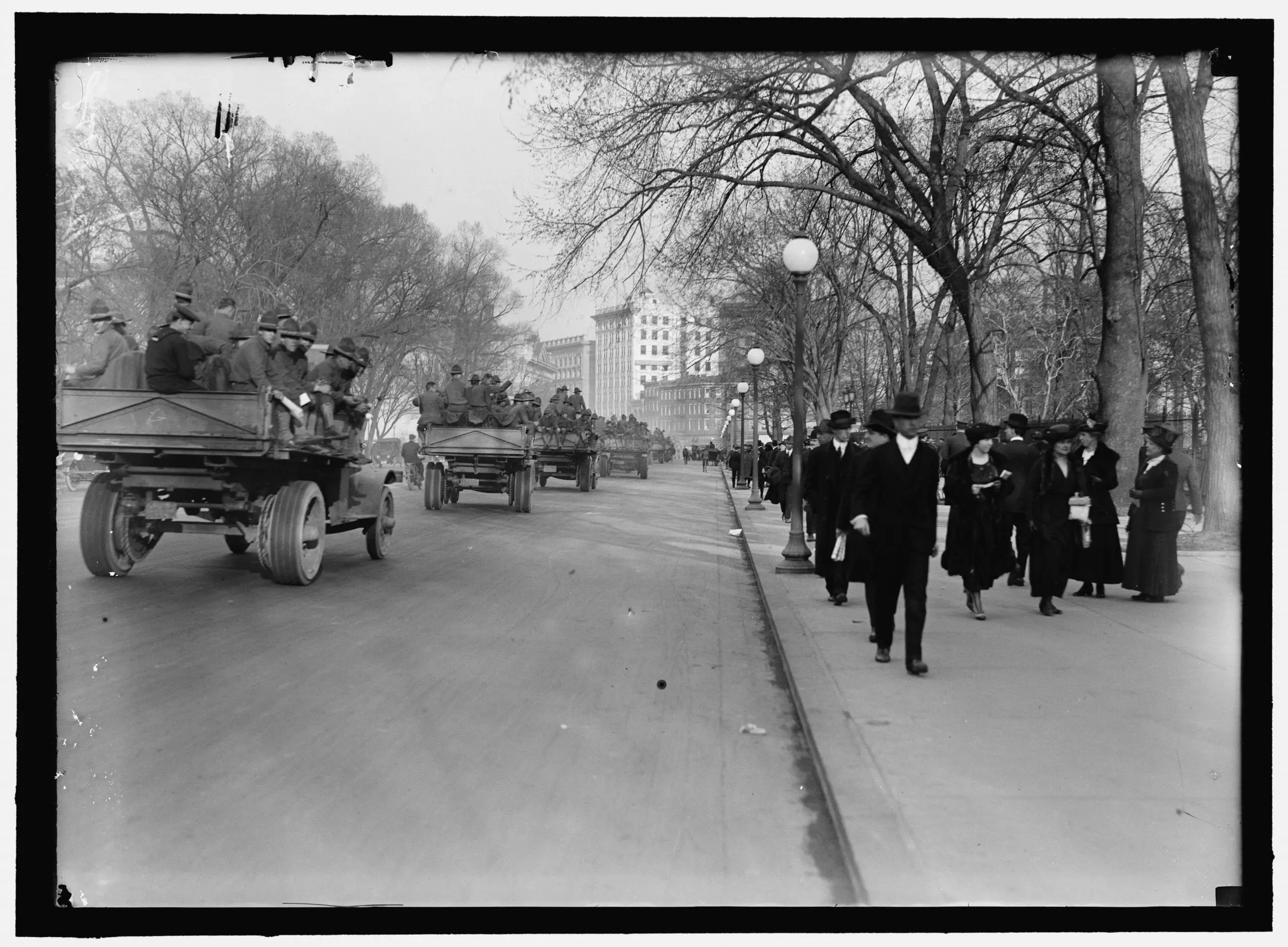 soldiers driving through Washington, DC