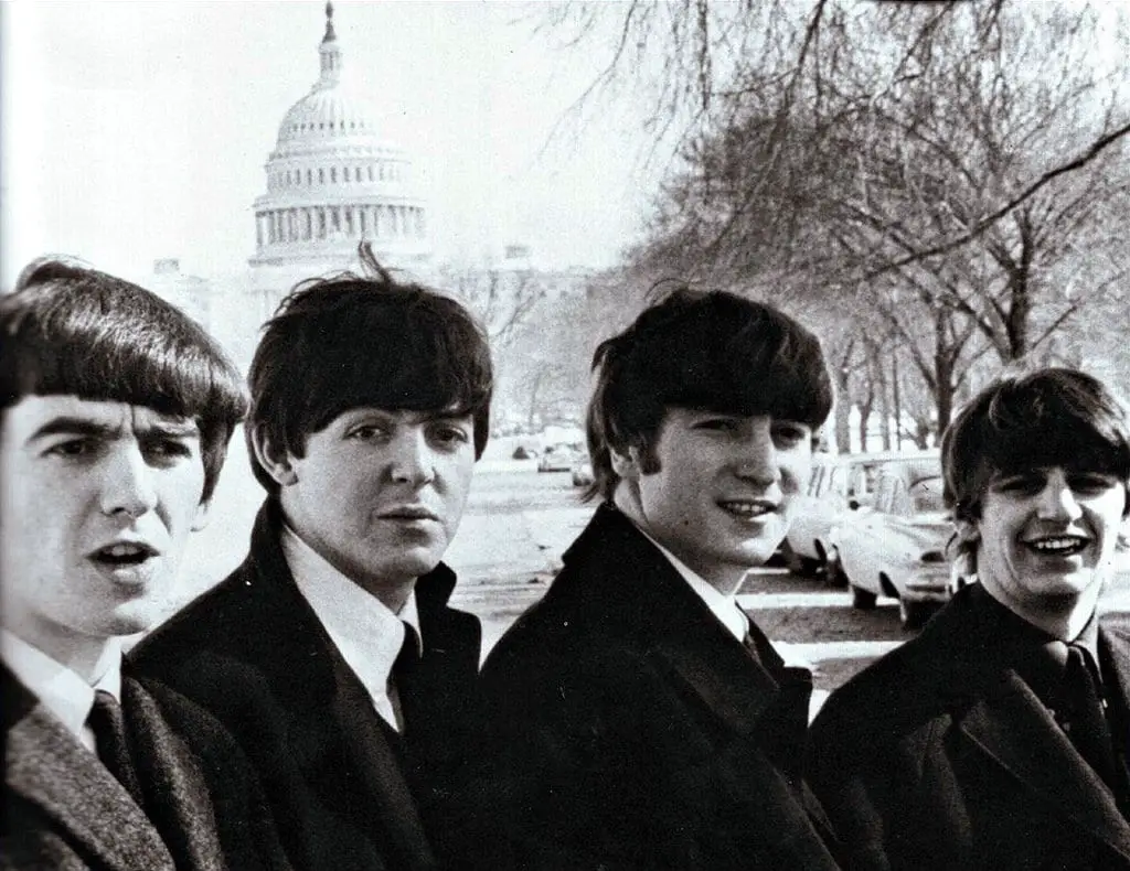 The Beatles in front of the Capitol