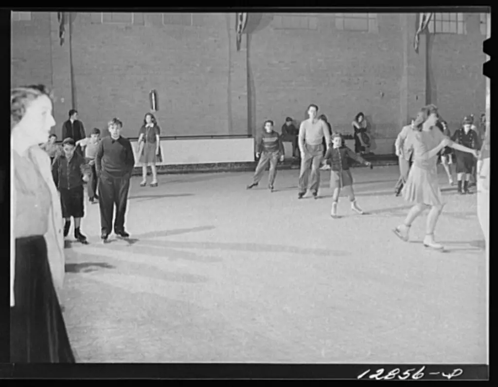 Chevy Chase Ice Palace, Washington. D.C. Skaters in ballroom