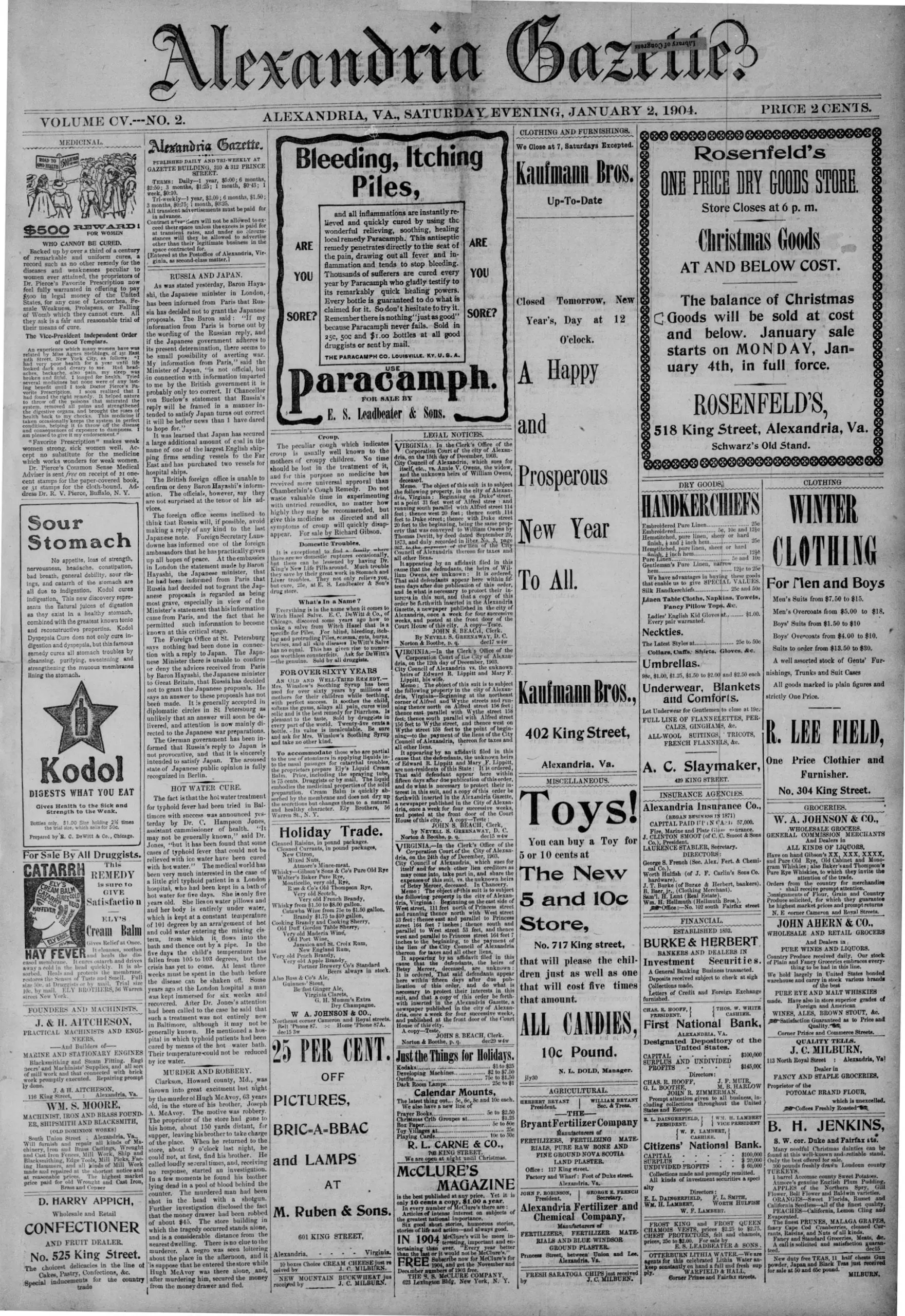 The Alexandria Gazette - January 2nd, 1904