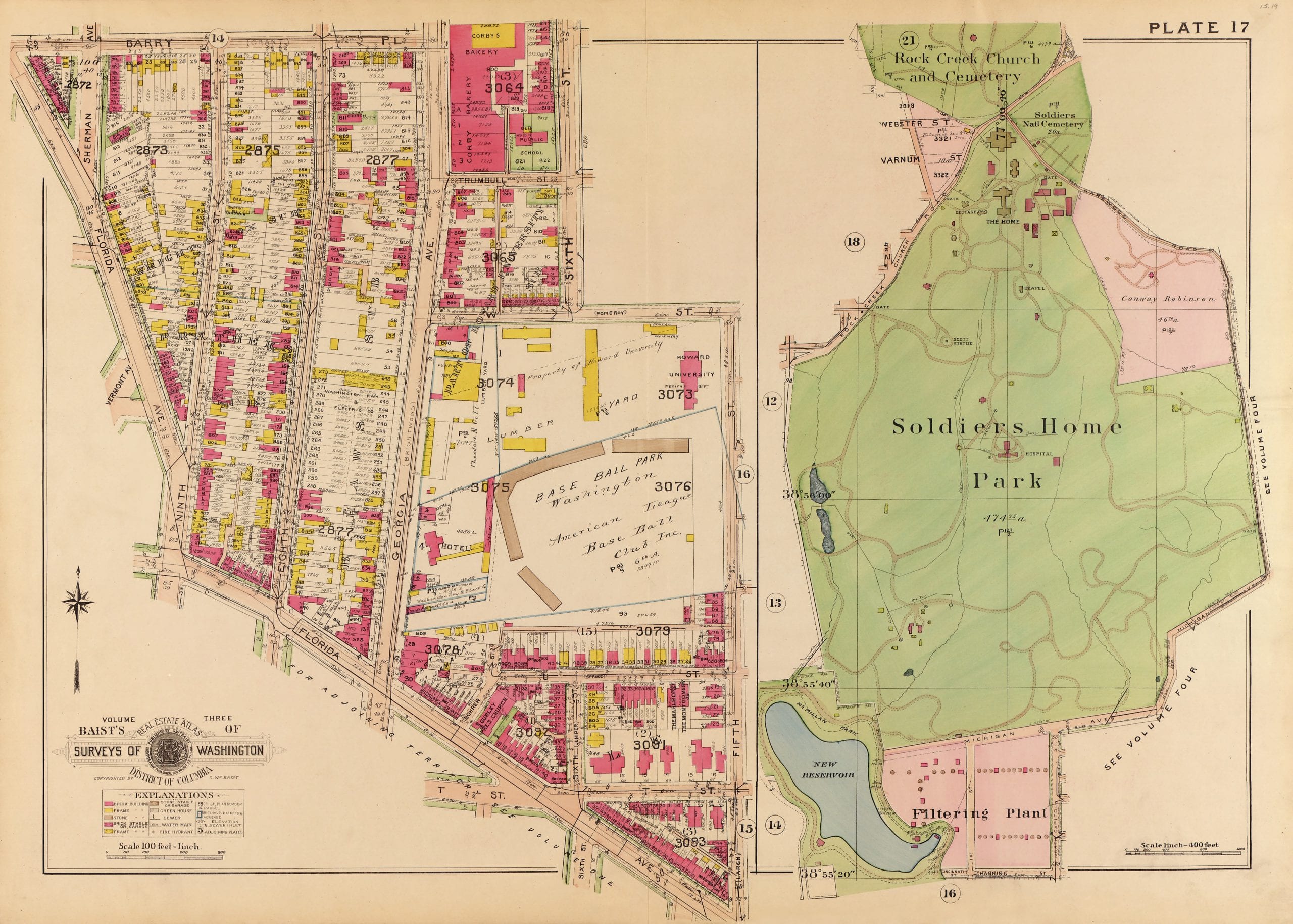 map around Griffith Stadium