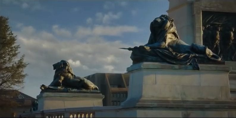 Ulysses S. Grant memorial lion in House of Cards opening credits
