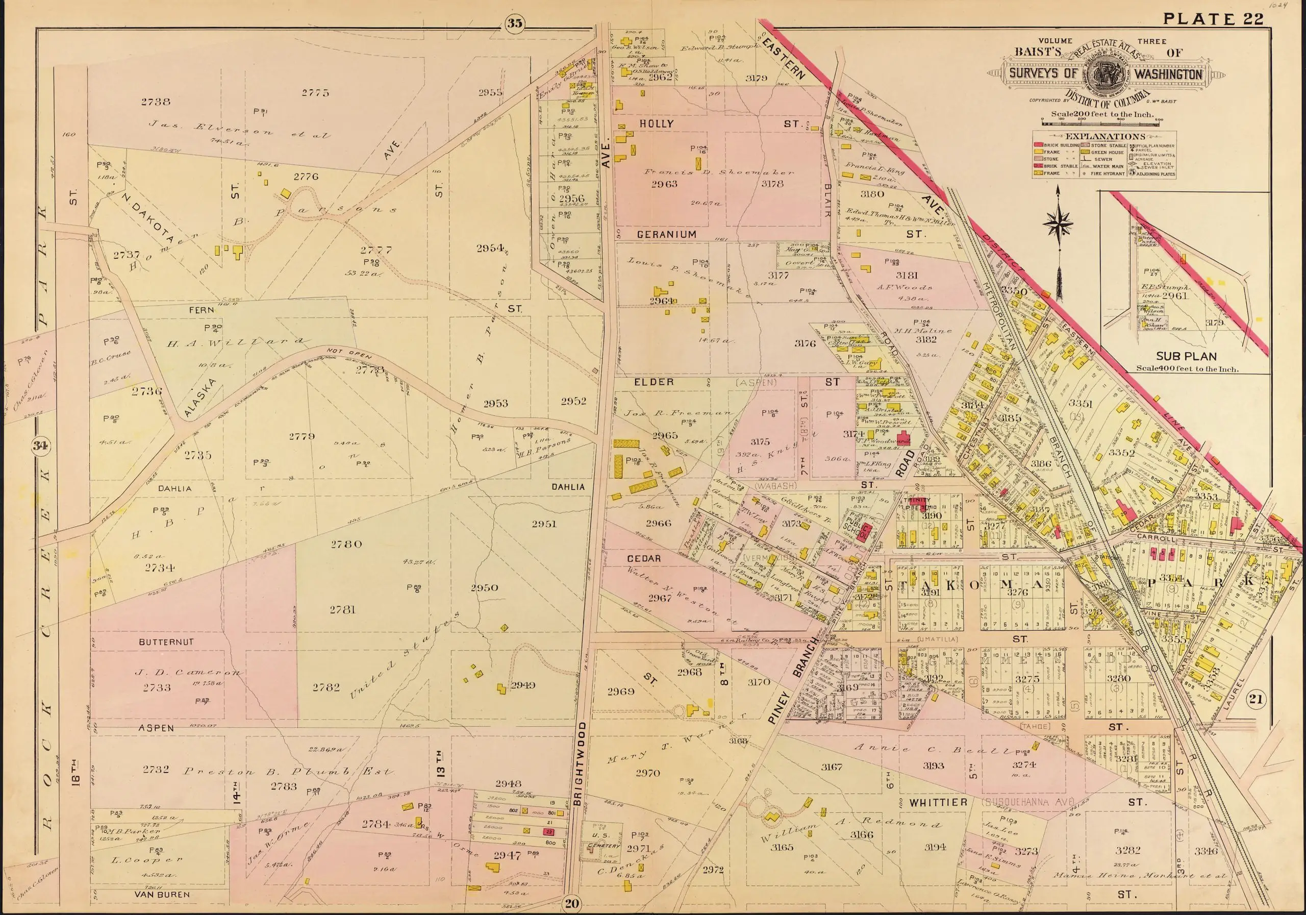1907 map of Takoma Park