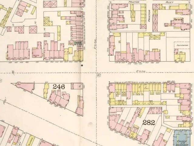 1888 map of 13th and M St. NW