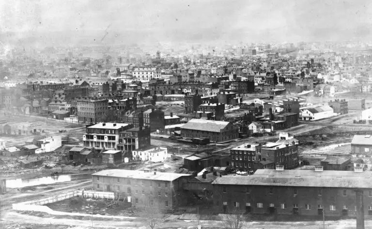 Early photographic view of Washington, D.C. from Capitol Hill, looking northwest