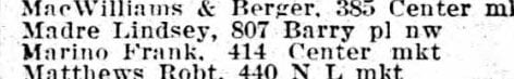 Lindsey Madre in the 1910 city directory