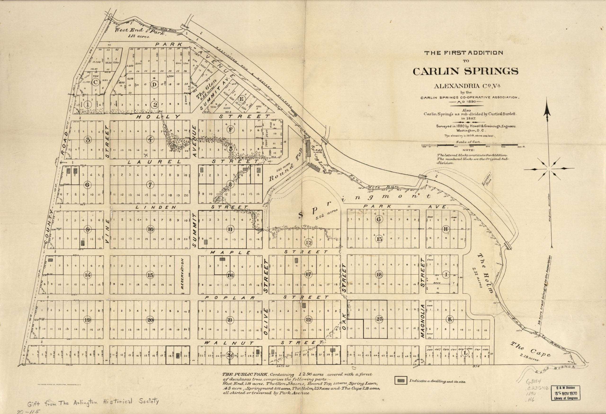 The first addition to Carlin Springs, Alexandria Co., Va. (1890)