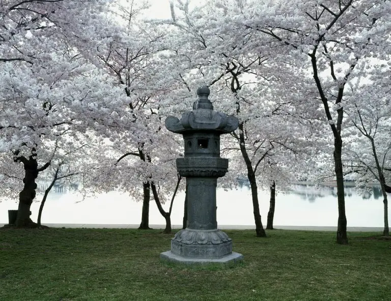 Japanese lantern stone statue in West Potomac Park