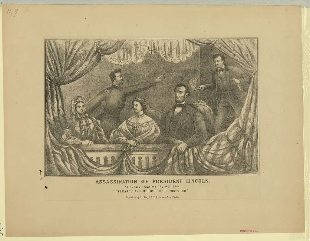 Assassination of President Lincoln, at Ford's Theatre, Apl. 14th 1865