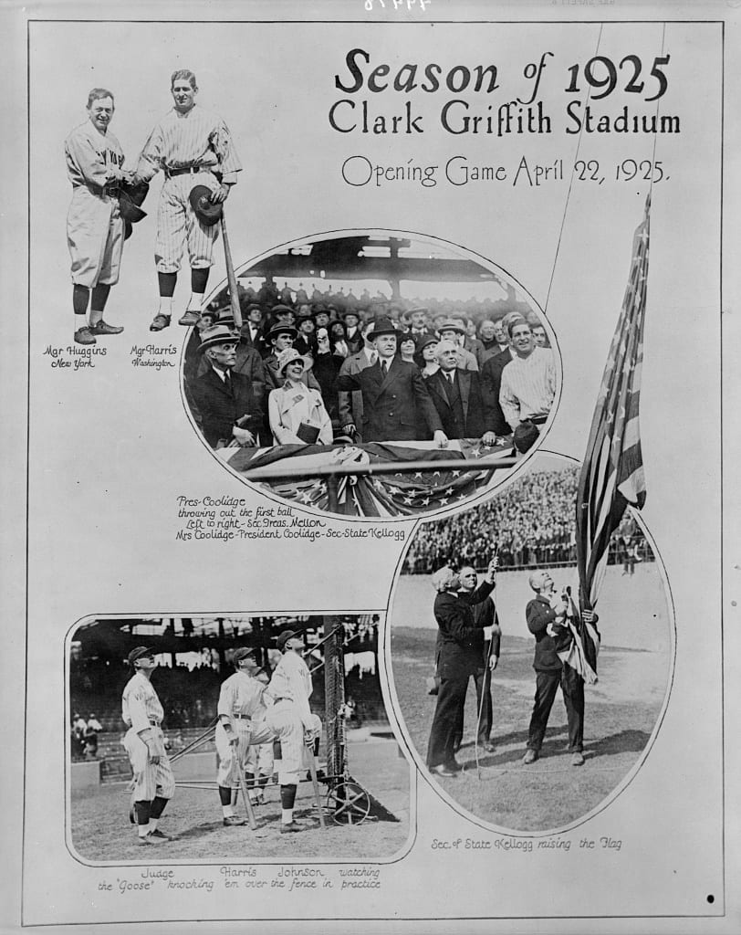 Season of 1925, Clark Griffith Stadium - opening game, April 22, 1925